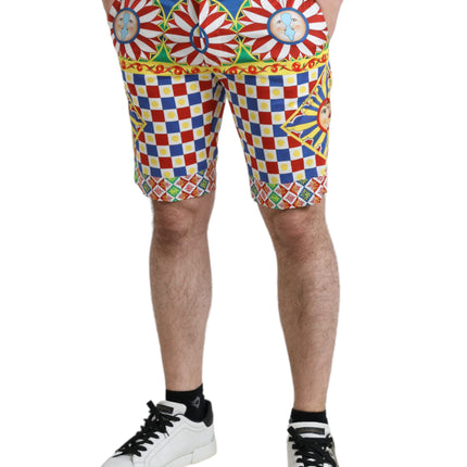 Pantaloncini di bermuda a stampa multicolore