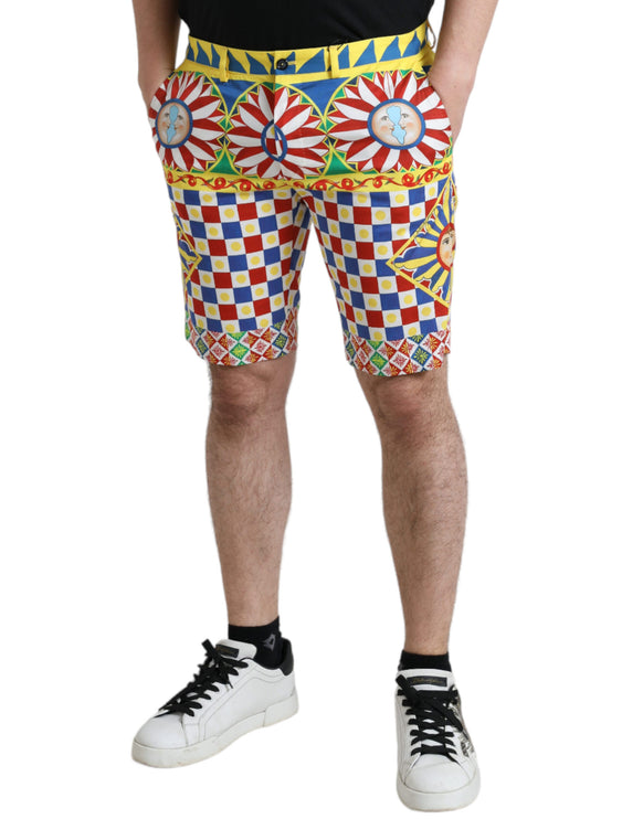 Pantaloncini di bermuda a stampa multicolore