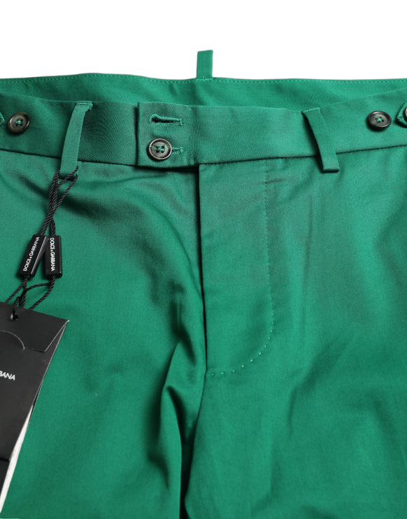 Eleganti pantaloncini di bermuda in cotone verde profondo