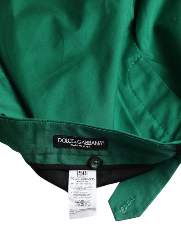 Eleganti pantaloncini di bermuda in cotone verde profondo