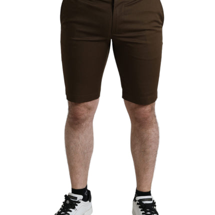 Chique Brown Bermuda -shorts met logo -details