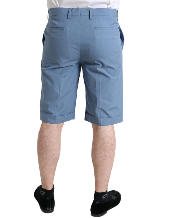 Pantaloncini bermuda di cotone blu cielo