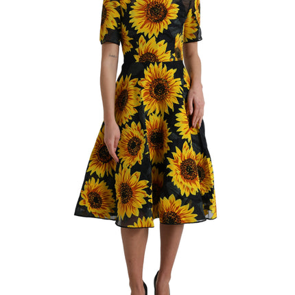 Summery Sunflower A-Line MIDI-jurk