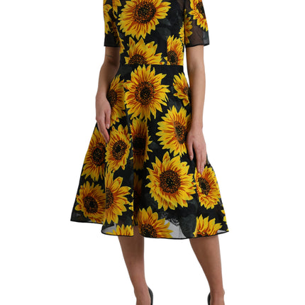 Summery Sunflower A-Line MIDI-jurk