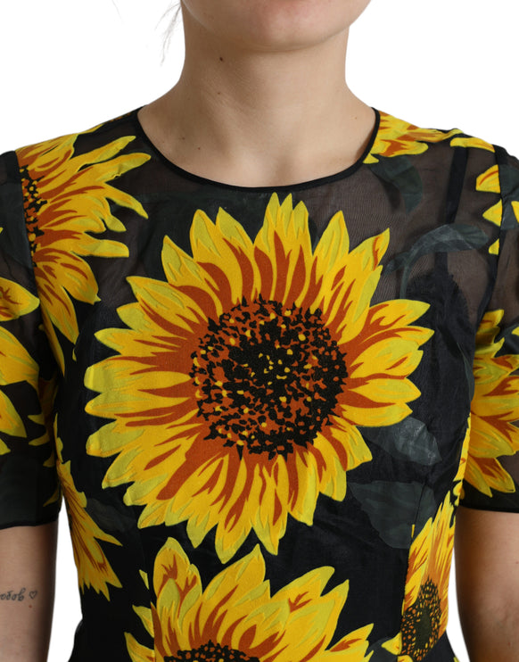 Summery Sunflower A-Line MIDI-jurk