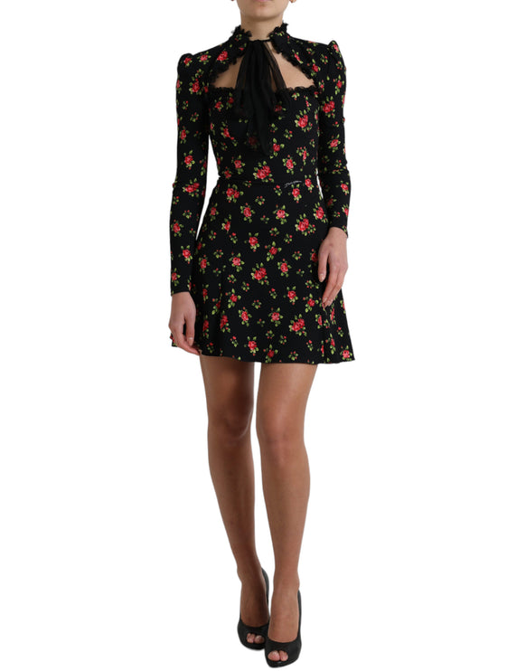 Elegante Mini-jurk met bloemen A-lijn