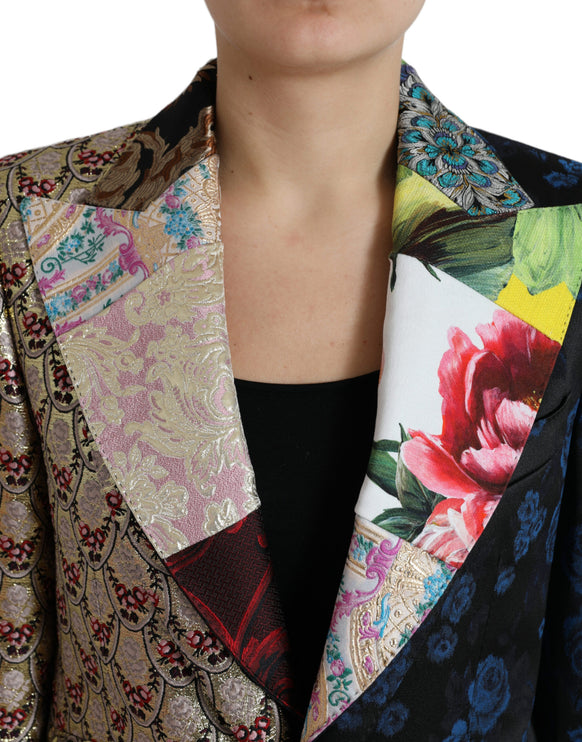 Blazer patchwork multicolore élégant