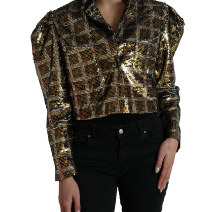 Multicolor Sequined Cropped Jacket