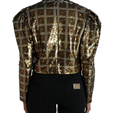 Multicolor Sequined Cropped Jacket