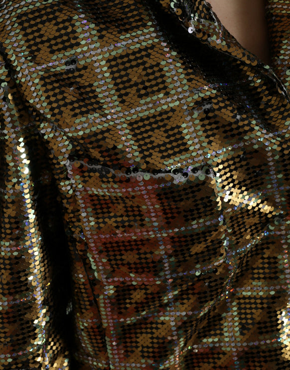 Veste courte à paillettes multicolores