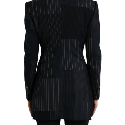 Elegant Striped Virgin Wool Blazer