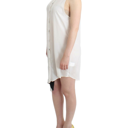 Asymmetric Hem Button-Up Shirt Dress