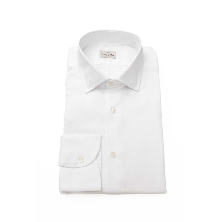 Sleek White Slim Fit Fit French Camish