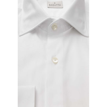 Elegante camisa de cuello francés de algodón blanco