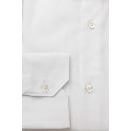 Elegante camisa de cuello francés de algodón blanco