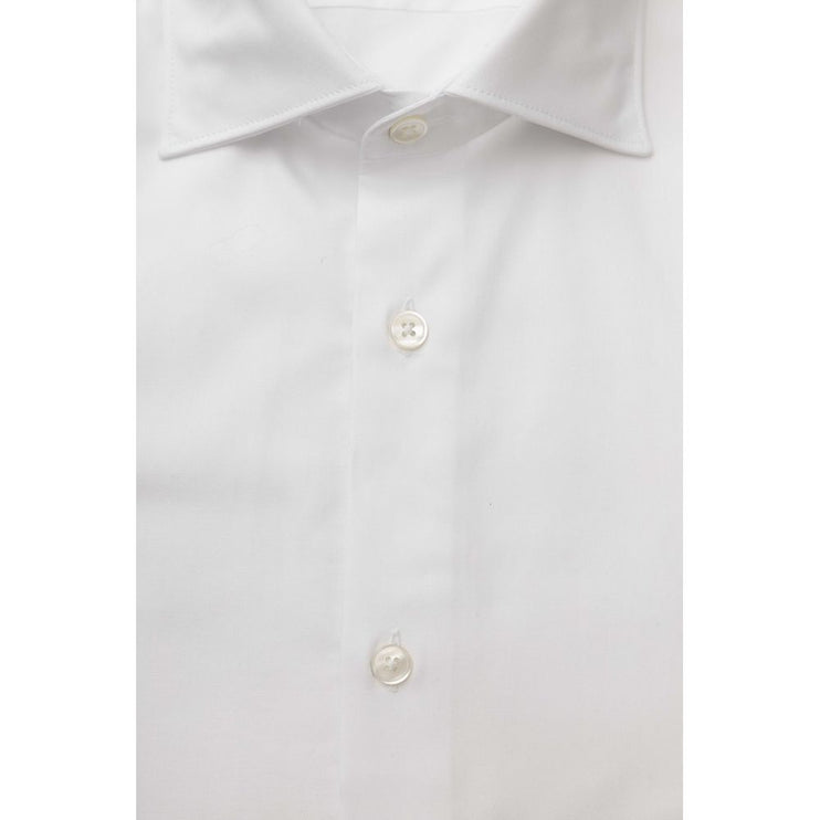 Elegante camisa de cuello francés de algodón blanco