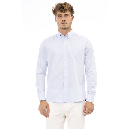 Elegante camisa italiana azul claro