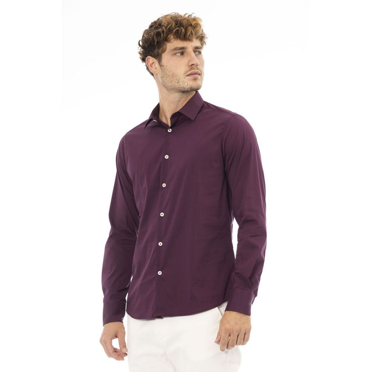 Elegante camisa roja hecha italiana para hombres