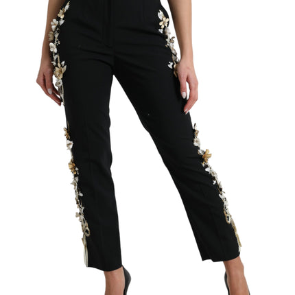 Elegante bloemige broek met hoge taille