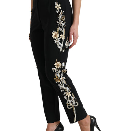 Elegante bloemige broek met hoge taille