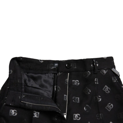 Chique High Taille Rechte broek met logo -print