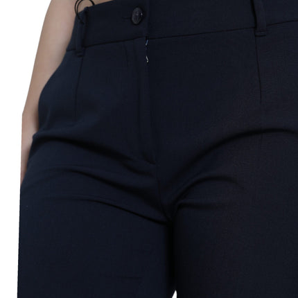 Eleganti pantaloni conici a metà vita in blu