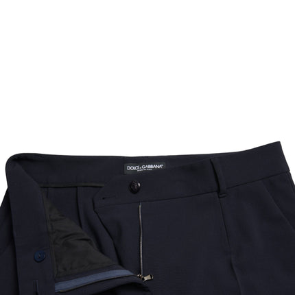 Eleganti pantaloni conici a metà vita in blu