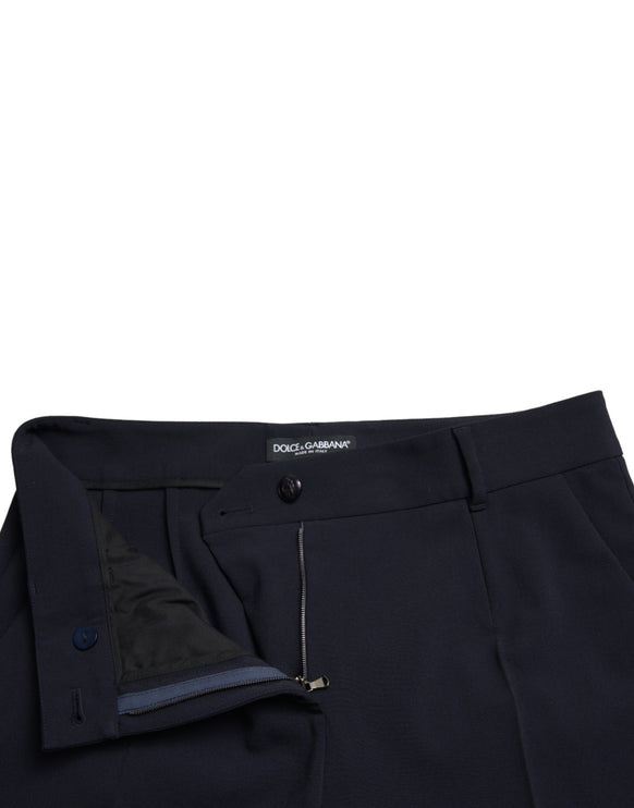 Eleganti pantaloni conici a metà vita in blu