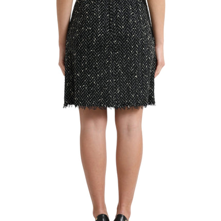 Elegante Tweed High-Taist Mini Rok