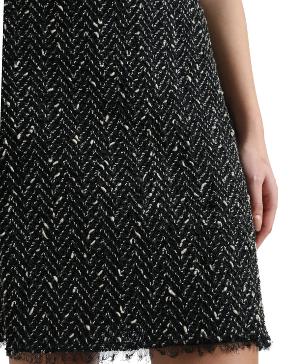 Elegante Tweed High-Taist Mini Rok