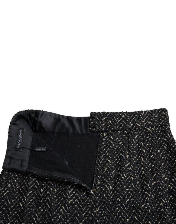 Elegante Tweed High-Taist Mini Rok