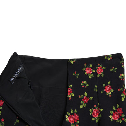 Bloemen A-lijn mini-rok met hoge taille