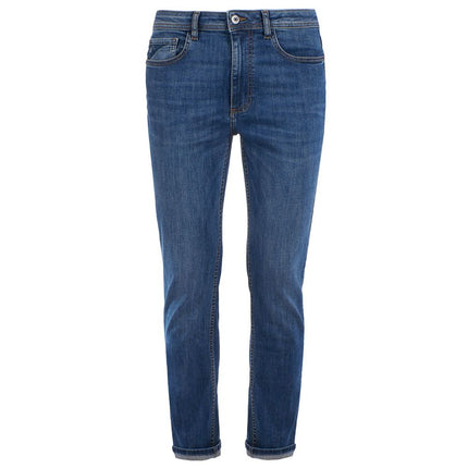 Jeans de mezclilla de confort de lavado oscuro y elegantes