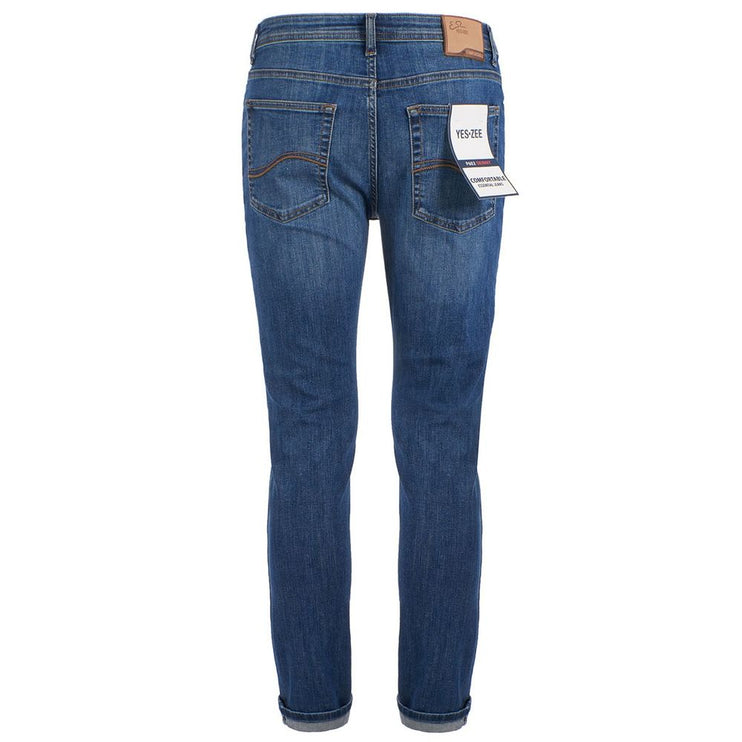 Jeans de mezclilla de confort de lavado oscuro y elegantes