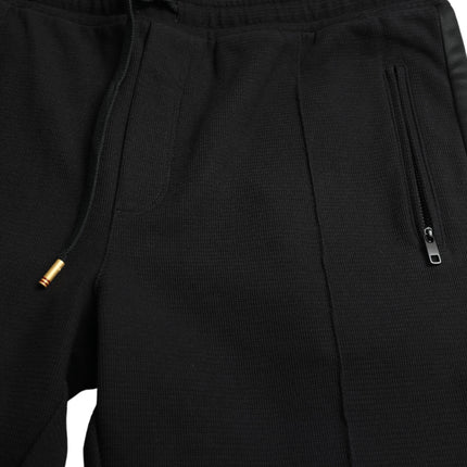 Pantalones de corredor de mezcla de algodón negro elegante