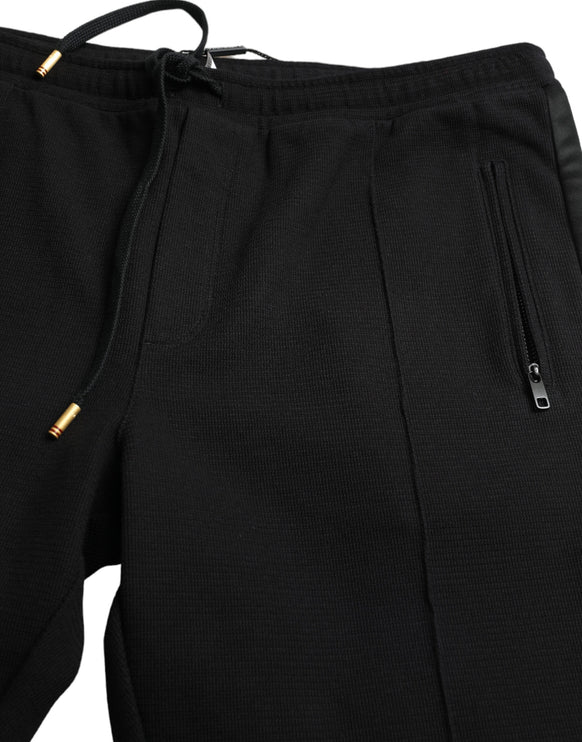 Pantalones de corredor de mezcla de algodón negro elegante