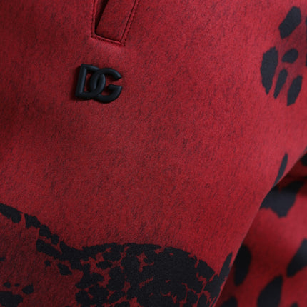 Elegantes corredores de impresión de leopardo en rojo y negro