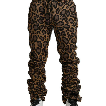 Pantalones de jogger de estampado de leopardo elegante