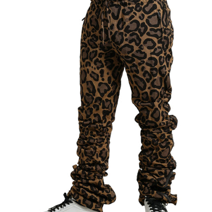 Pantalones de jogger de estampado de leopardo elegante