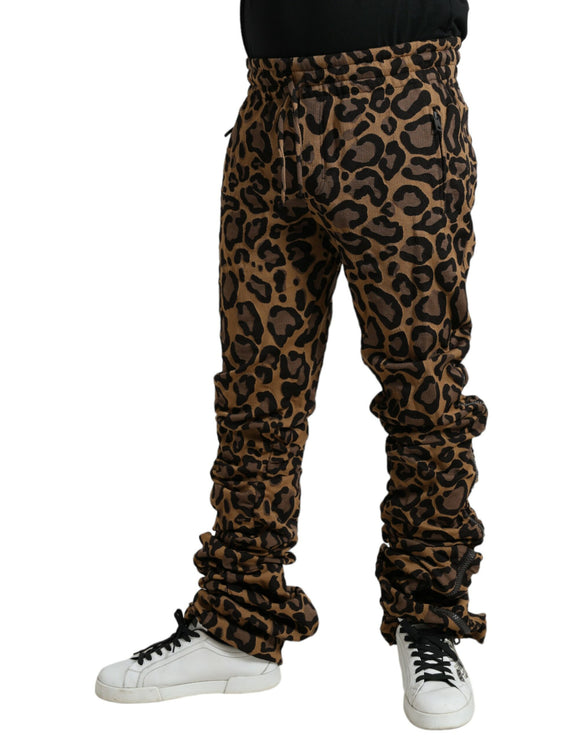 Pantalones de jogger de estampado de leopardo elegante