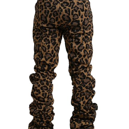 Pantalones de jogger de estampado de leopardo elegante