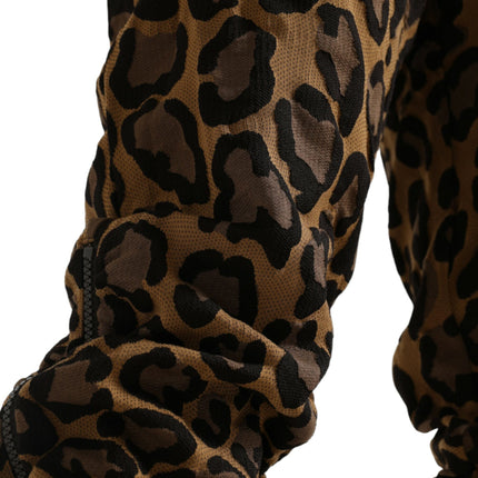 Pantalones de jogger de estampado de leopardo elegante