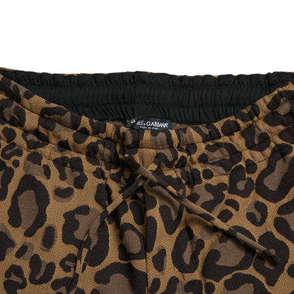 Pantalones de jogger de estampado de leopardo elegante