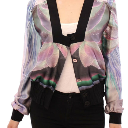 Chaqueta de blusa de seda multicolor