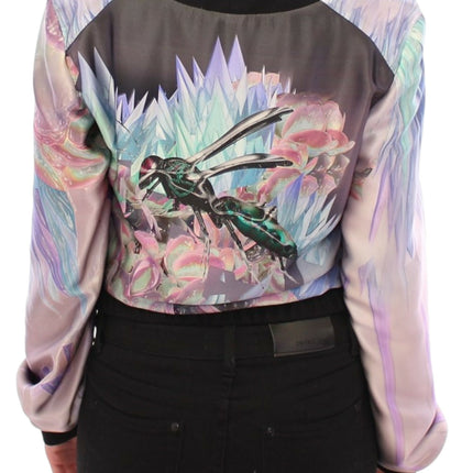 Chaqueta de blusa de seda multicolor