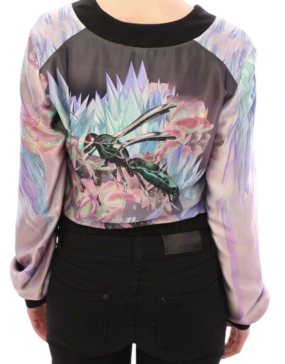 Chaqueta de blusa de seda multicolor