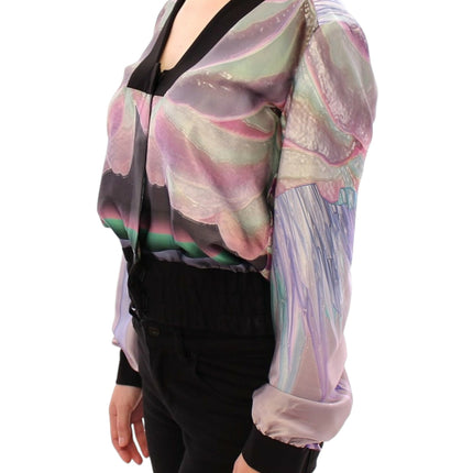 Chaqueta de blusa de seda multicolor