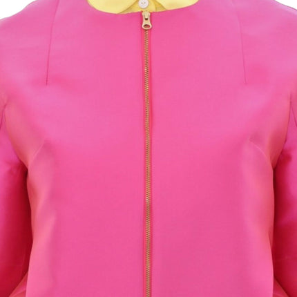 Elegante chaqueta de mezcla de seda rosa