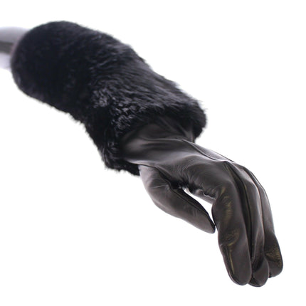 Elegant Elbow Length Leather Gloves