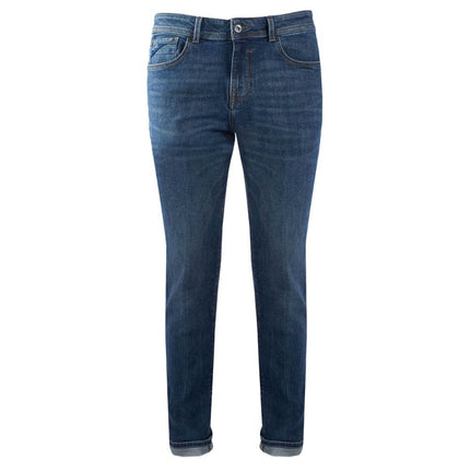 Jeans de mezclilla de confort de lavado oscuro y elegantes